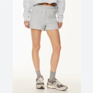 Aritzia TNA Cozy Sweatfleece Perfect Hi-Rise Mini Shorts Gray X-Small